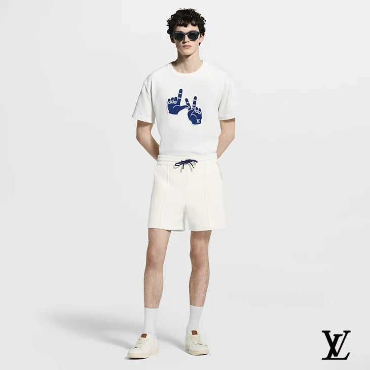Louis Vuitton Off-White Drawstring Knit Shorts