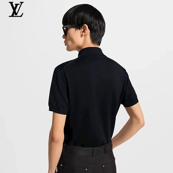 Louis Vuitton Gold LV Logo Embroidery Polo Shirt