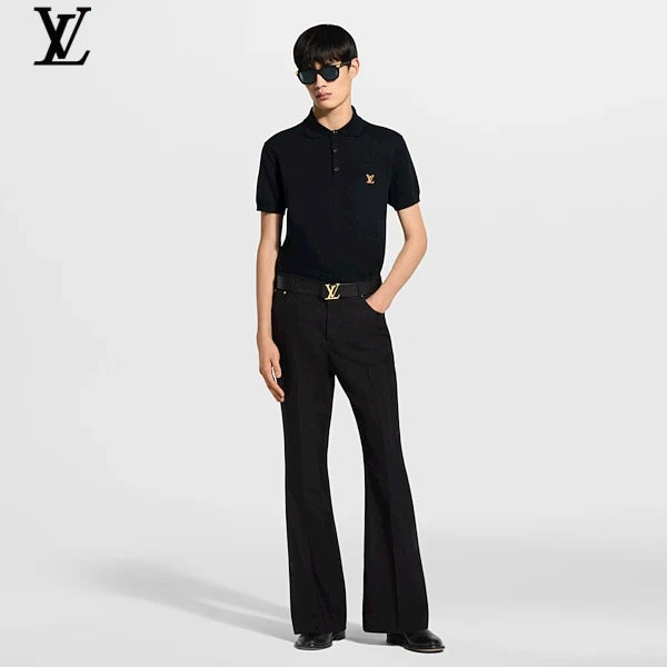 Louis Vuitton Gold LV Logo Embroidery Polo Shirt