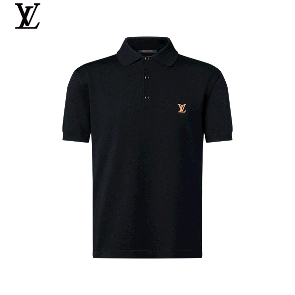 Louis Vuitton Gold LV Logo Embroidery Polo Shirt