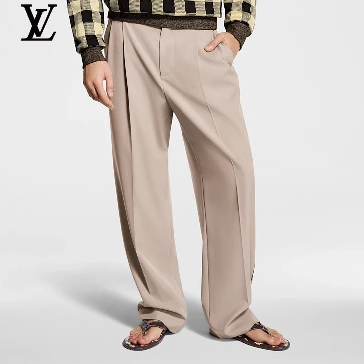 Louis Vuitton Beige Pleated Trousers