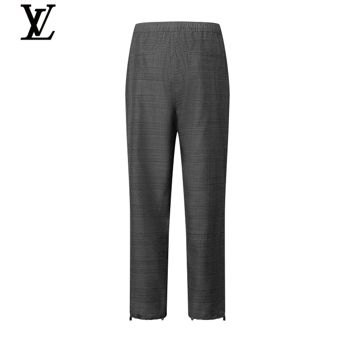 Louis Vuitton Grey Check Drawstring Trousers