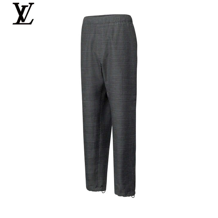 Louis Vuitton Grey Check Drawstring Trousers