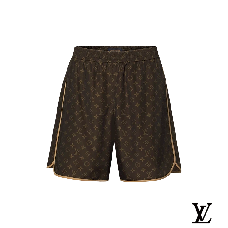 Louis Vuitton Brown Monogram Trimmed Shorts