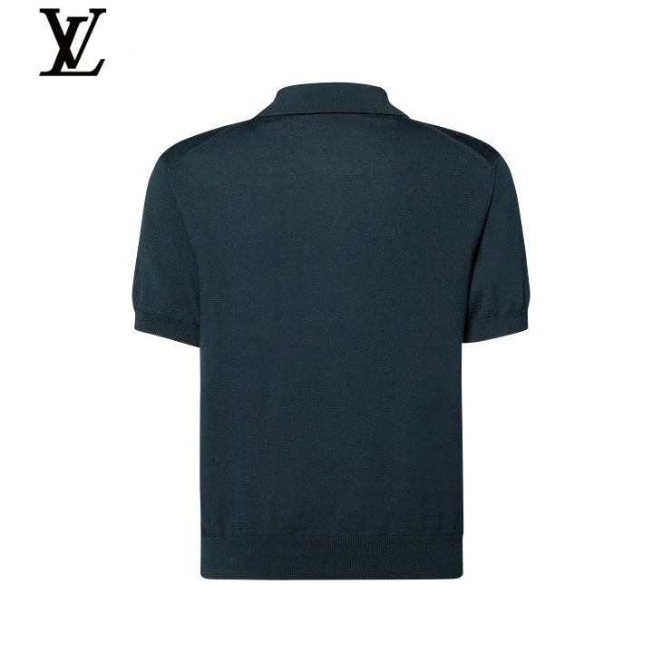 Louis Vuitton Dark Green Knit Short Sleeve Polo