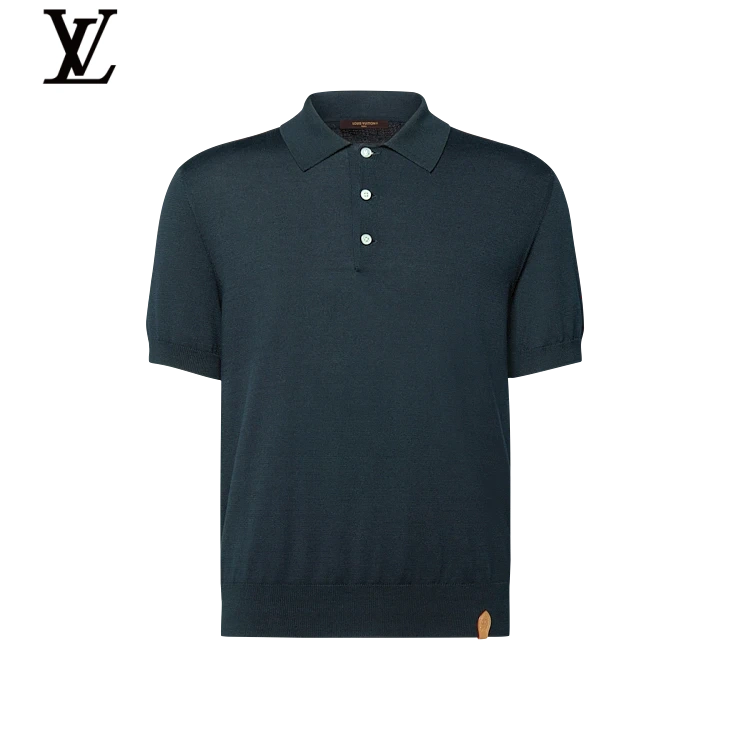 Louis Vuitton Dark Green Knit Short Sleeve Polo