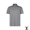 Louis Vuitton Grey Embroidered Logo Polo Shirt