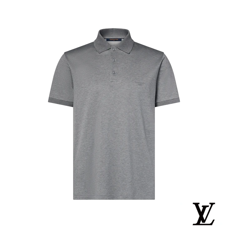 Louis Vuitton Grey Embroidered Logo Polo Shirt