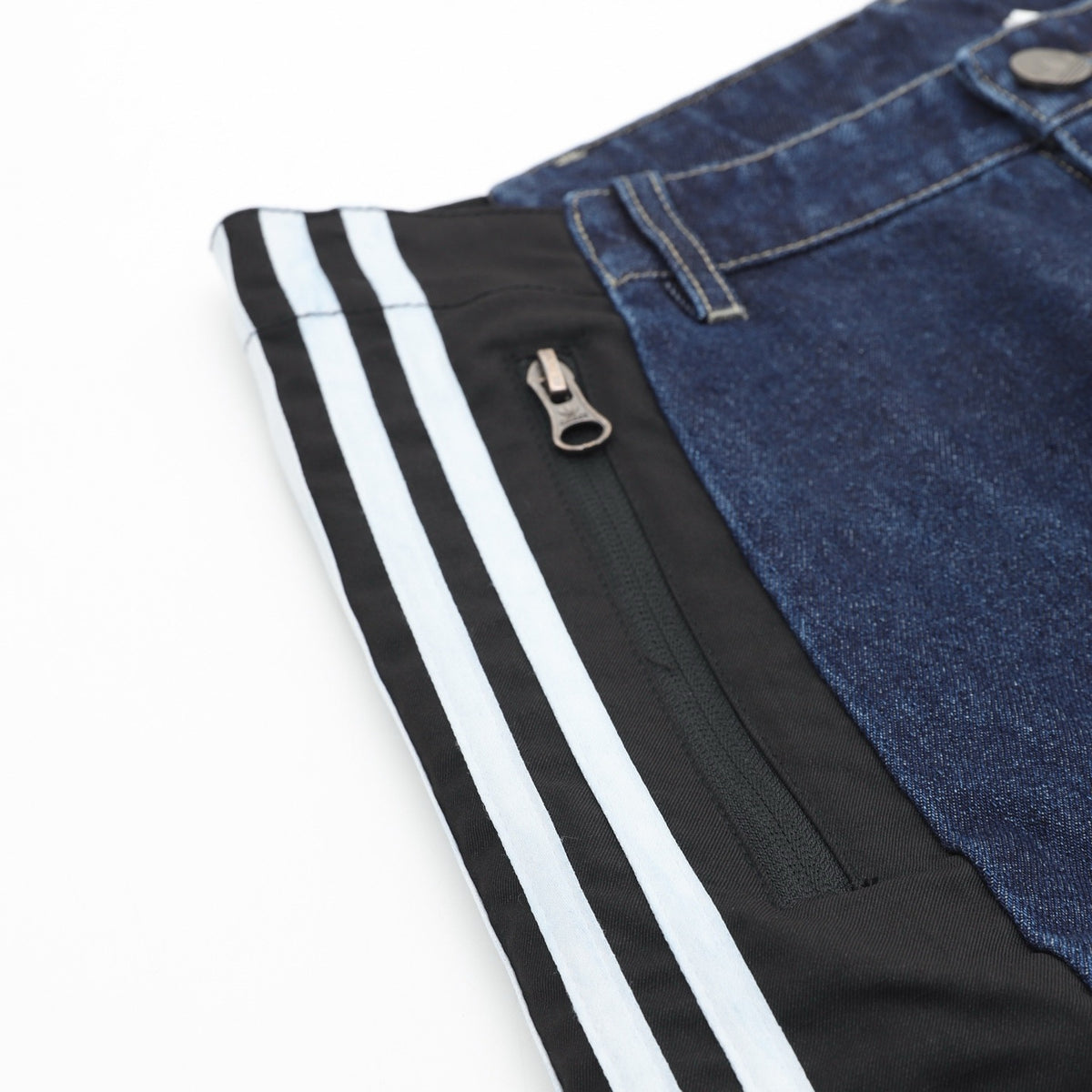 adidas Originals Women's Men's Black Side-Stripe Panelled Wide-Leg Denim Jeans