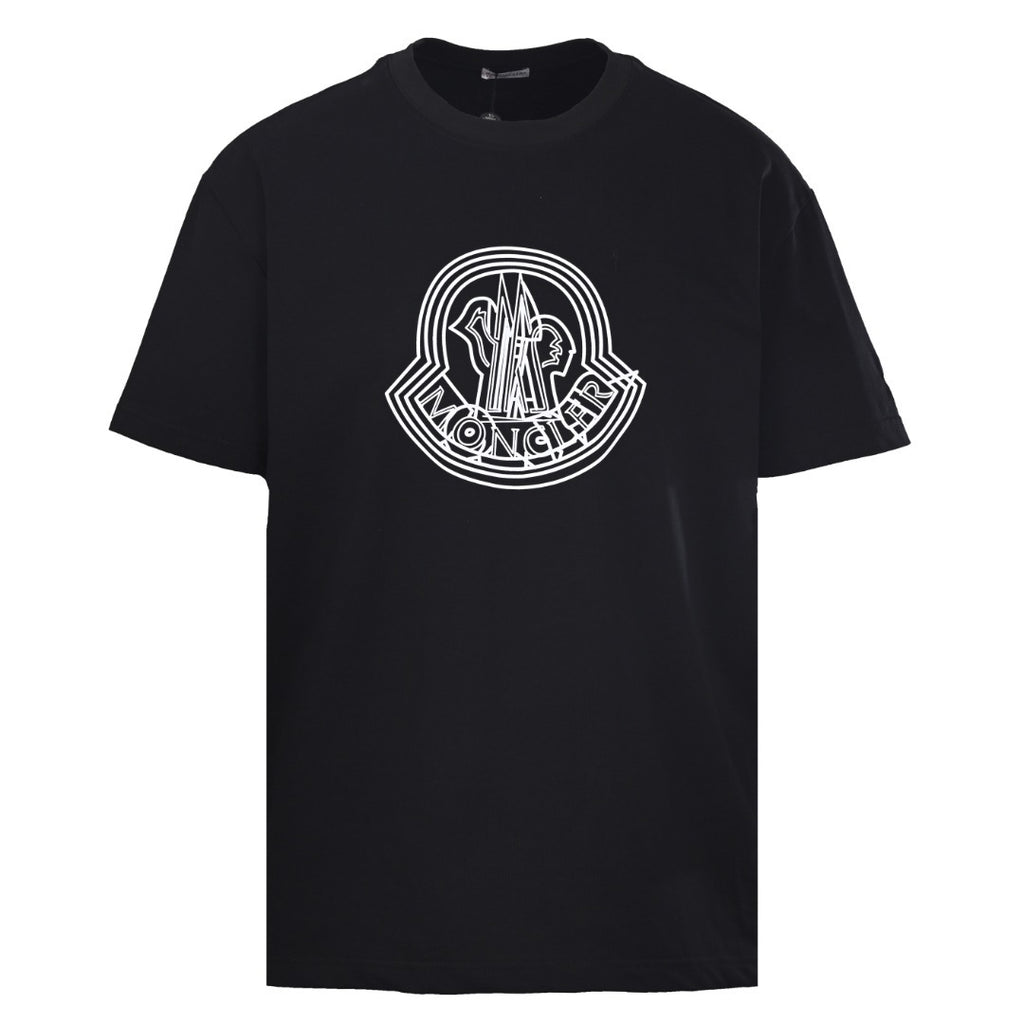 Moncler Men's Black Large Circular Logo T-Shirt
