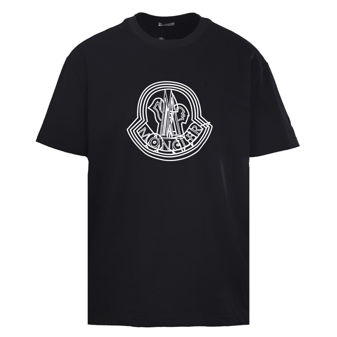 Moncler Men's Black Large Circular Logo T-Shirt
