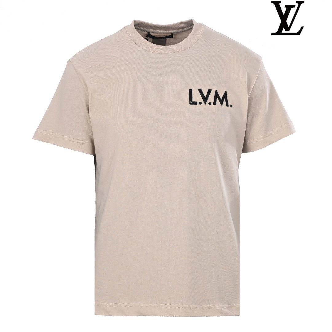 Louis Vuitton Men's Beige LVM Logo Short Sleeve T-Shirt