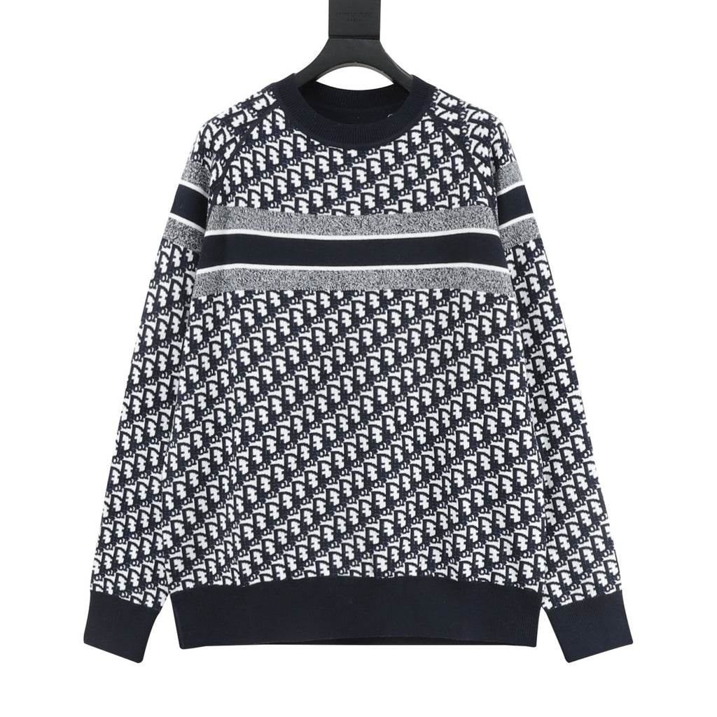 Dior CD Monogram Jacquard Reversible Crewneck Sweater