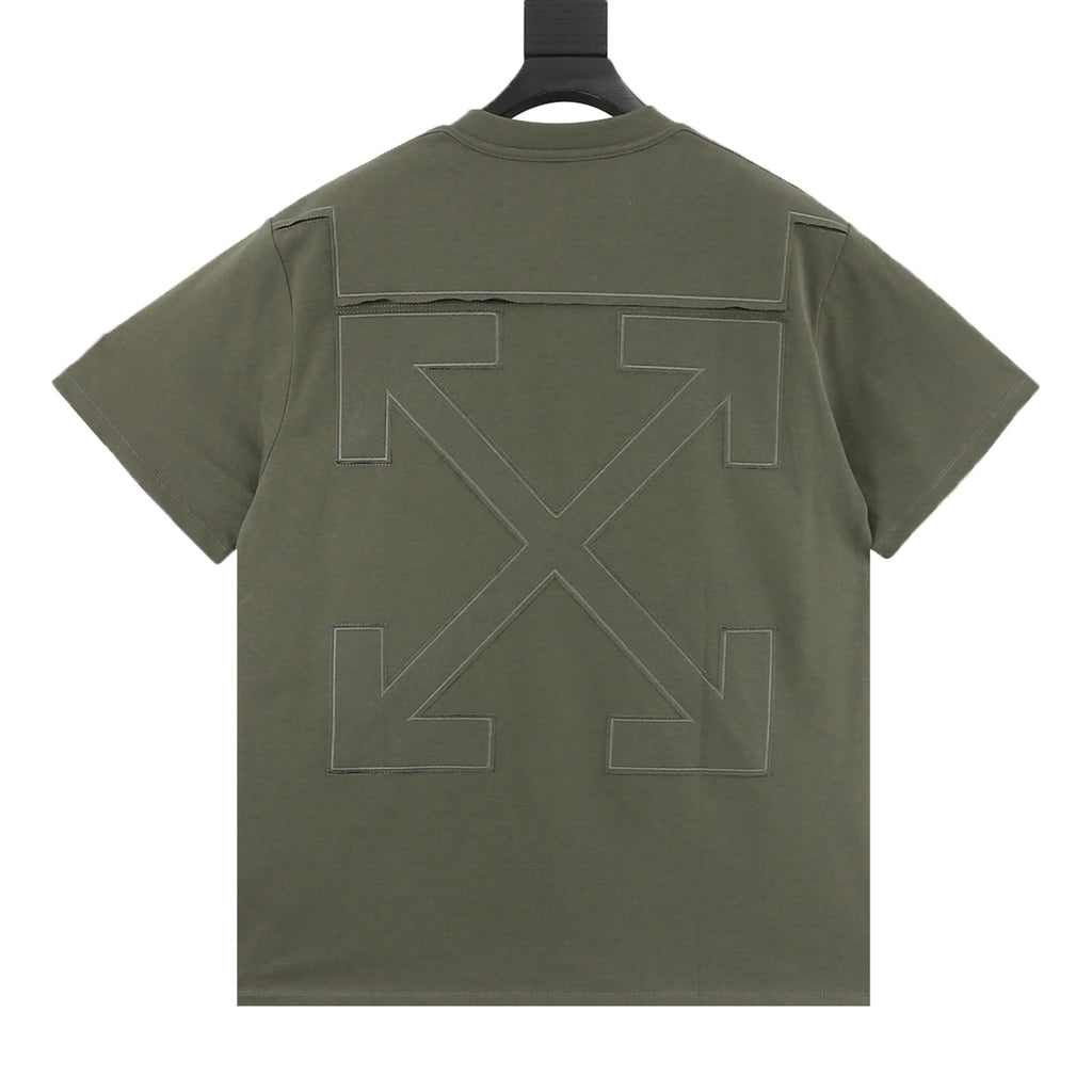 Off-White Mini Logo Short-Sleeve T-Shirt in Olive Green