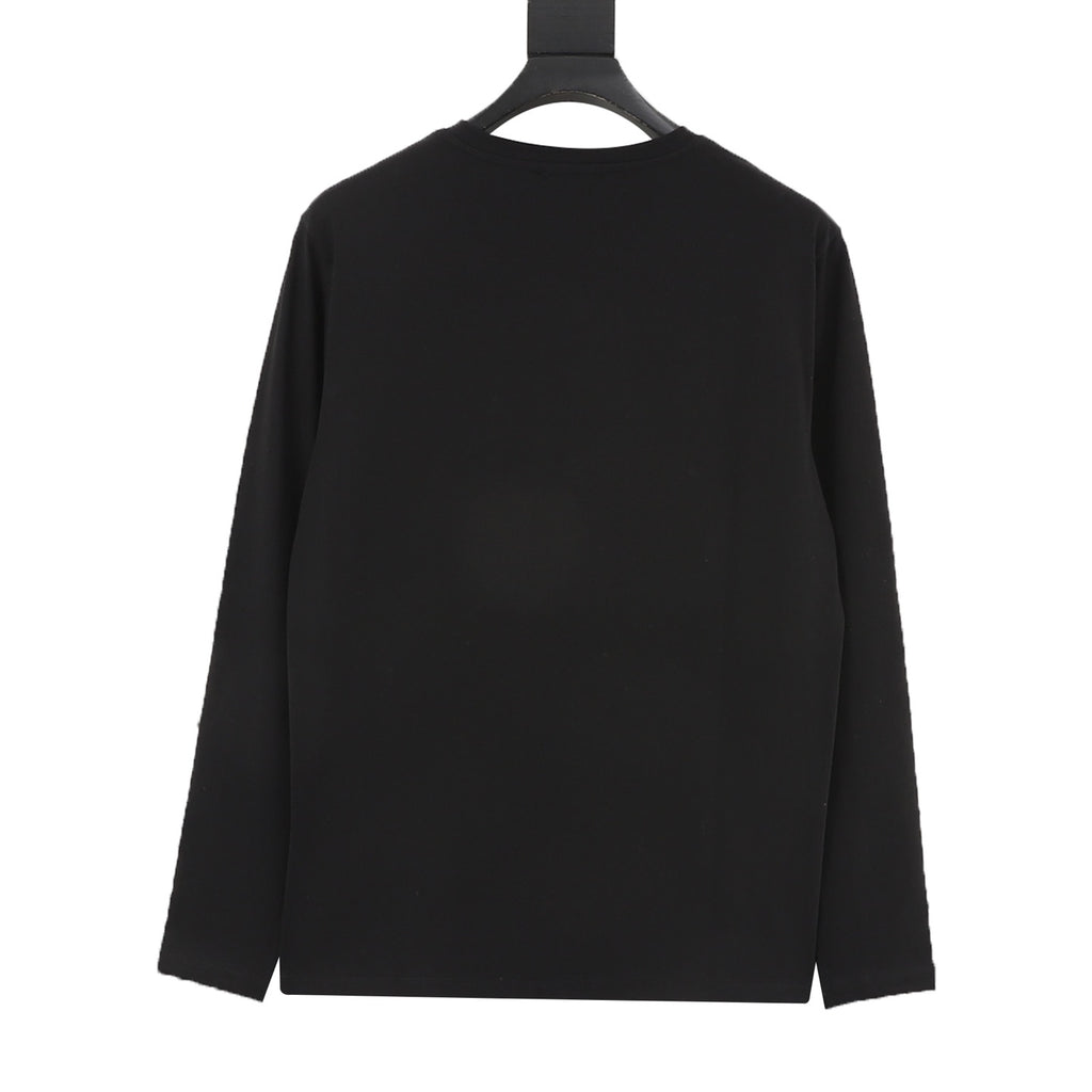 Prada Women's Men's Black Triangle Logo Crewneck Long-Sleeve T-Shirt