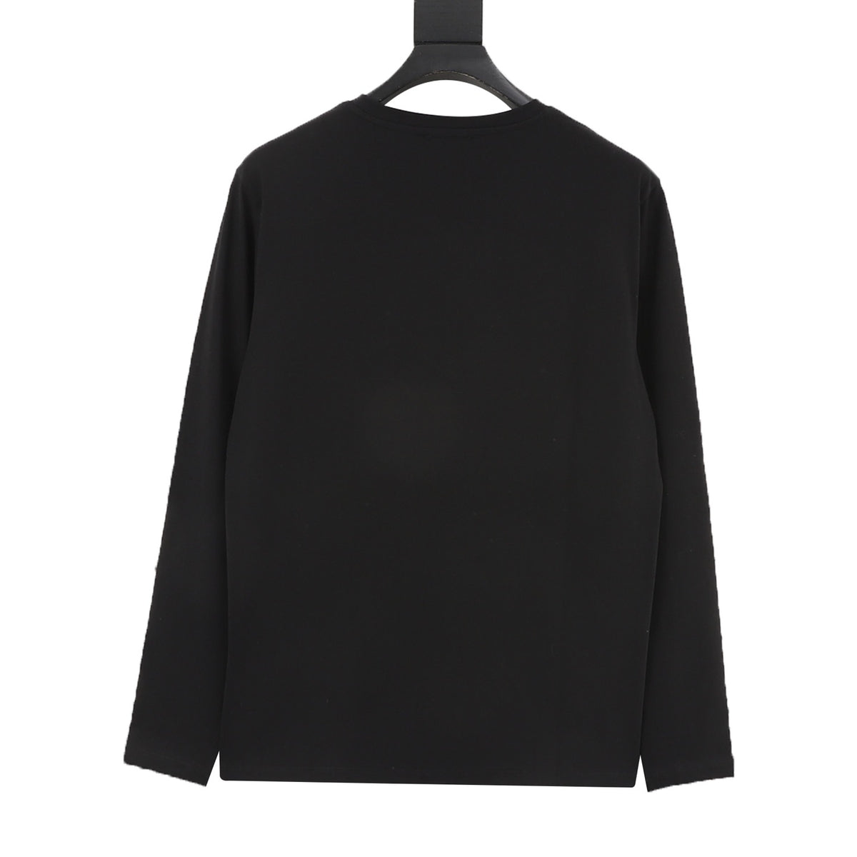 Prada Women's Men's Black Triangle Logo Crewneck Long-Sleeve T-Shirt