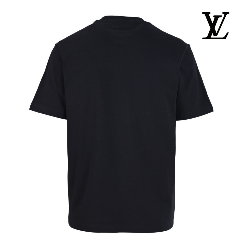 Louis Vuitton Men's Black Plain Short Sleeve T-Shirt