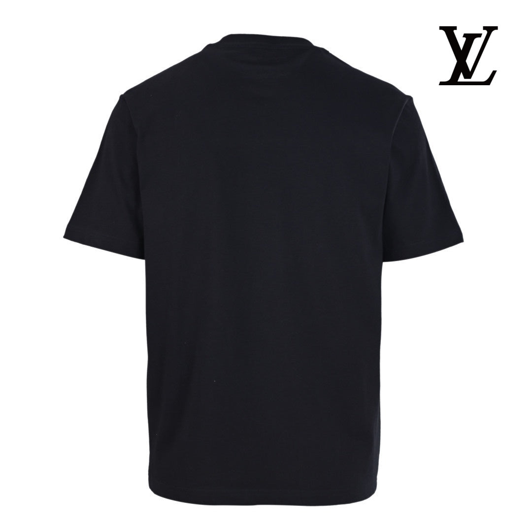 Louis Vuitton Men's Black Plain Short Sleeve T-Shirt