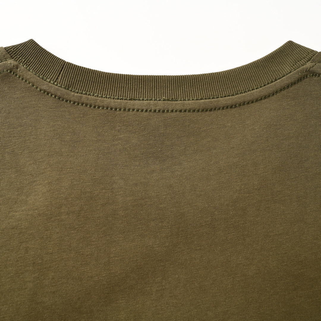 Loewe Anagram Embroidered Short-Sleeve T-Shirt in Olive Green