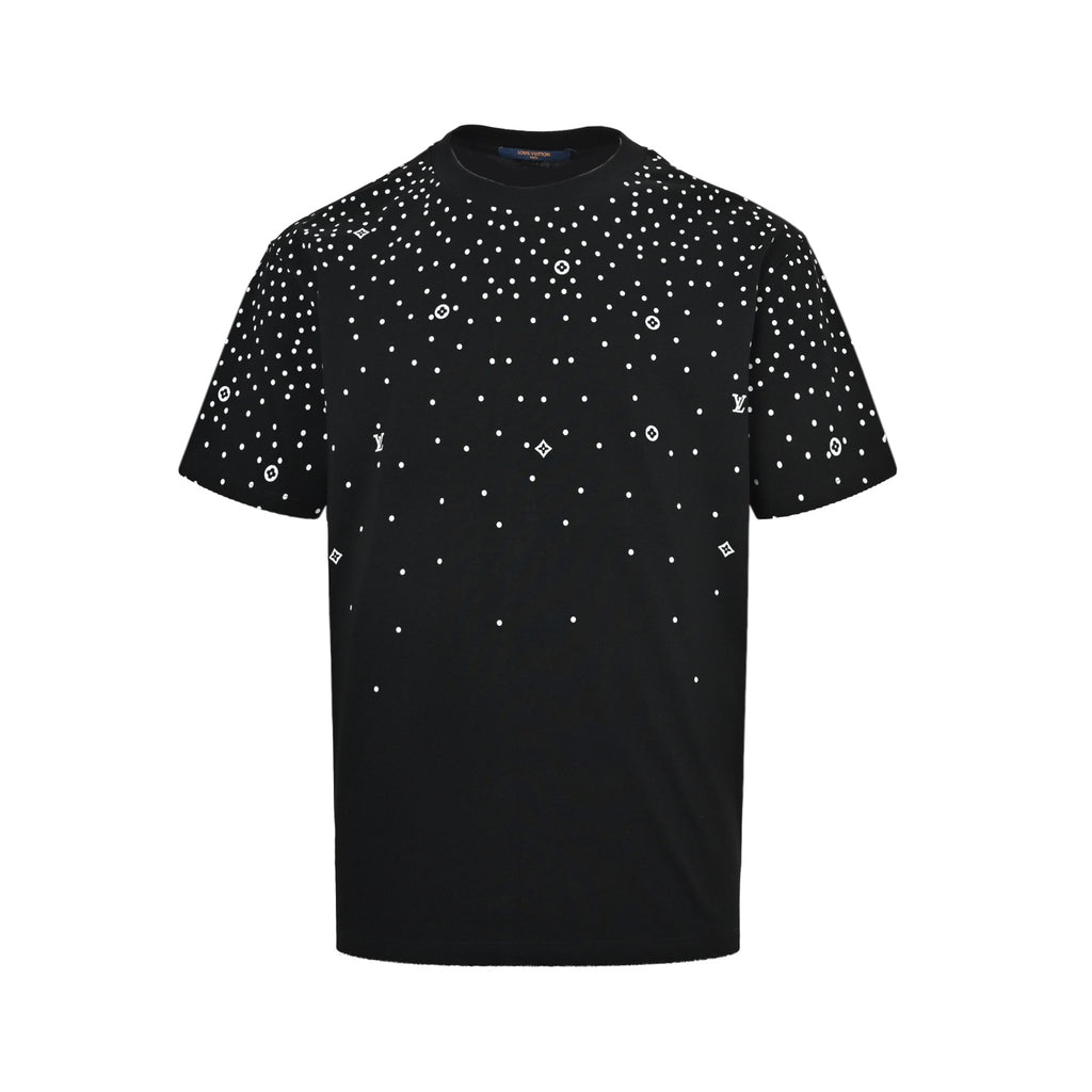 Louis Vuitton Starry Dot Monogram Short-Sleeve T-Shirt in Black