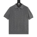 Loro Piana Women's Men's Grey Cable-Knit Short-Sleeve Polo Shirt