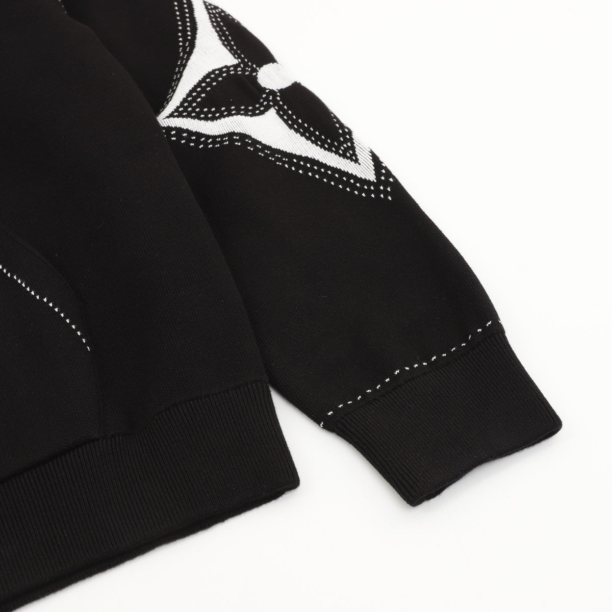 Louis Vuitton Women's / Men's Stitched Monogram Zip Hoodie in Black