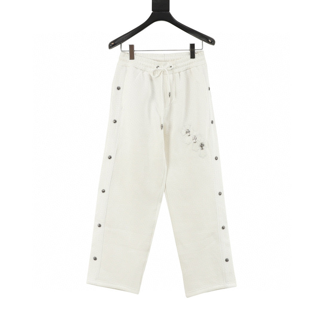 CH Cross Appliqué Embroidered Trousers