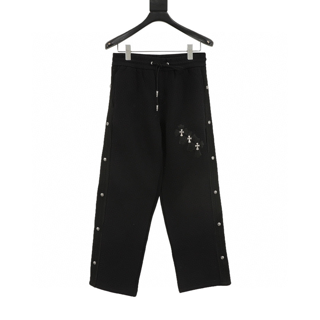CH Cross Appliqué Embroidered Trousers