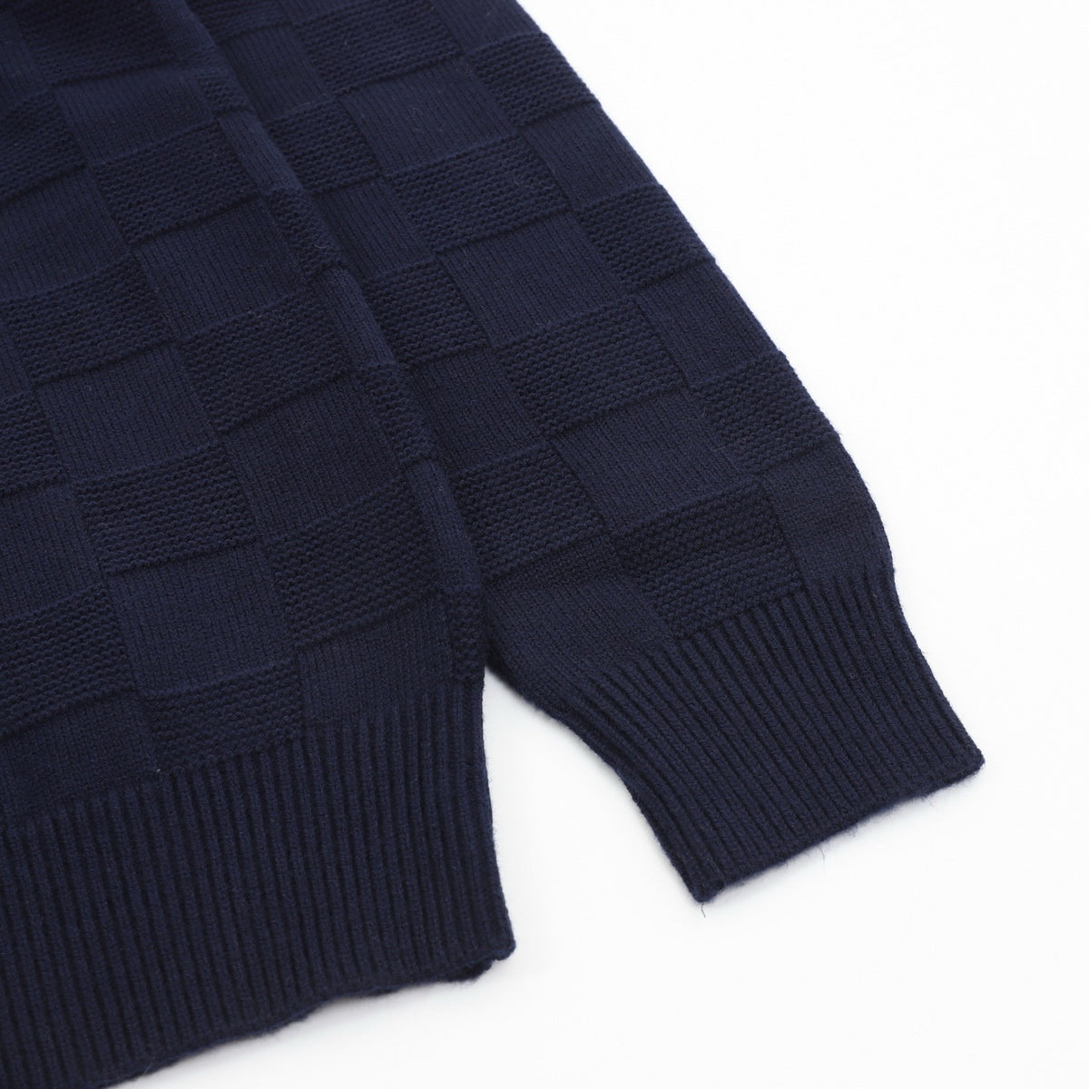 Louis Vuitton Women's Men's Navy Checkered Crewneck Knit Sweater