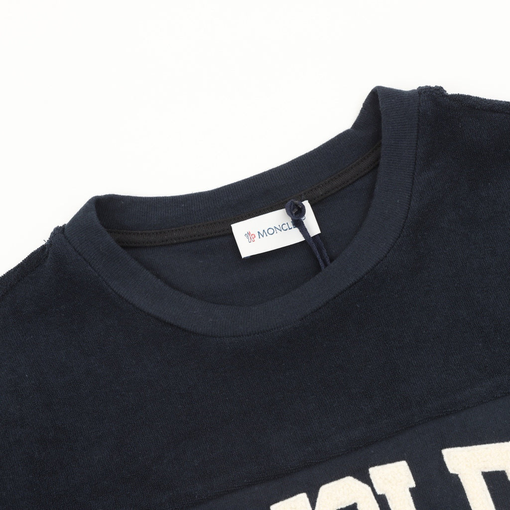 Moncler Women's & Men's Navy Logo Patch Crewneck Sweatshirt