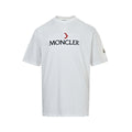 Moncler Embroidered Logo Short-Sleeve T-Shirt in White