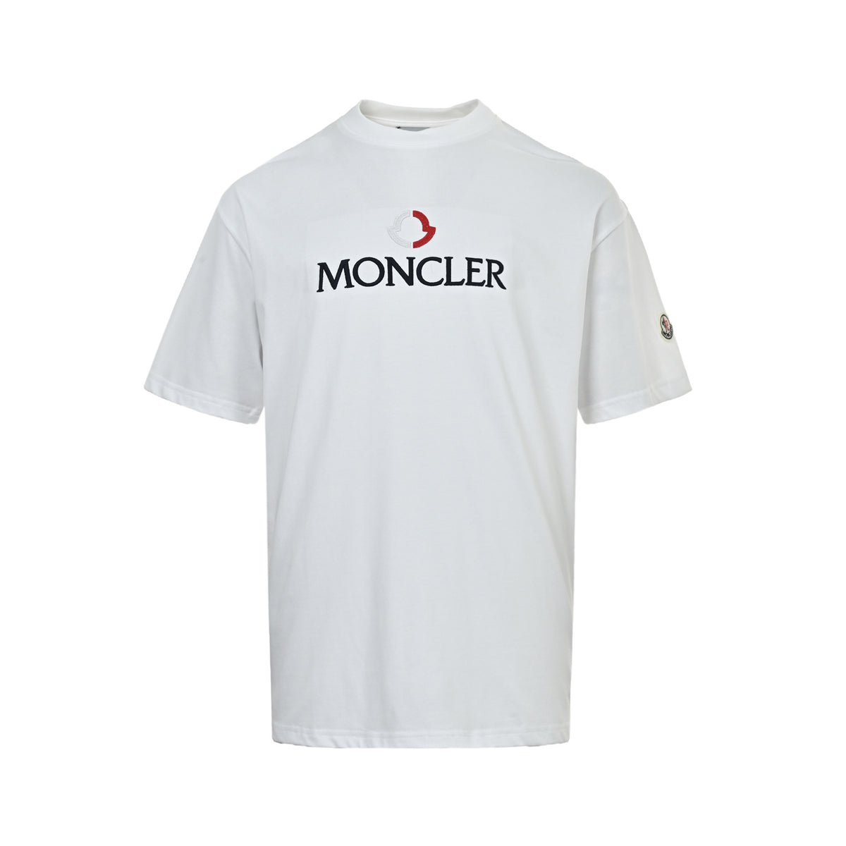 Moncler Embroidered Logo Short-Sleeve T-Shirt in White