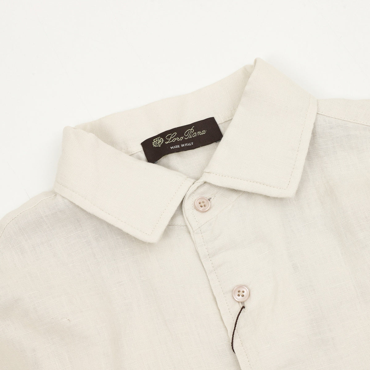 Loro Piana Women's Men's Beige Linen Long-Sleeve Shirt