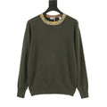 Burberry Check-Collar Knitted Wool Sweater