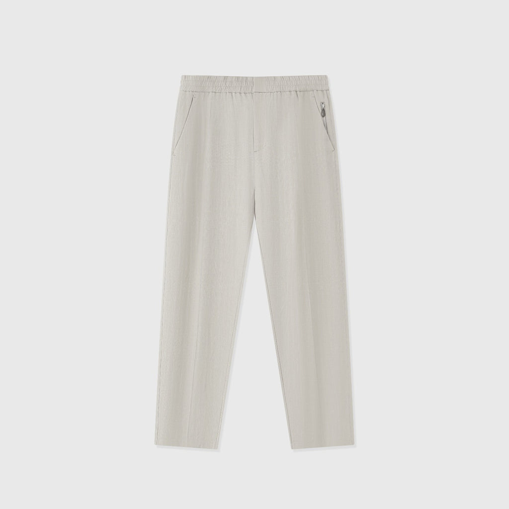 Hermès Men's Elastic-Waist Trousers in Light Beige