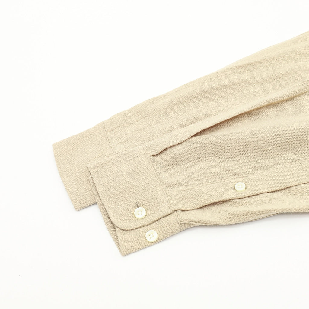 Ralph Lauren Women's Men's Beige Pony Logo Long-Sleeve Linen Shirt
