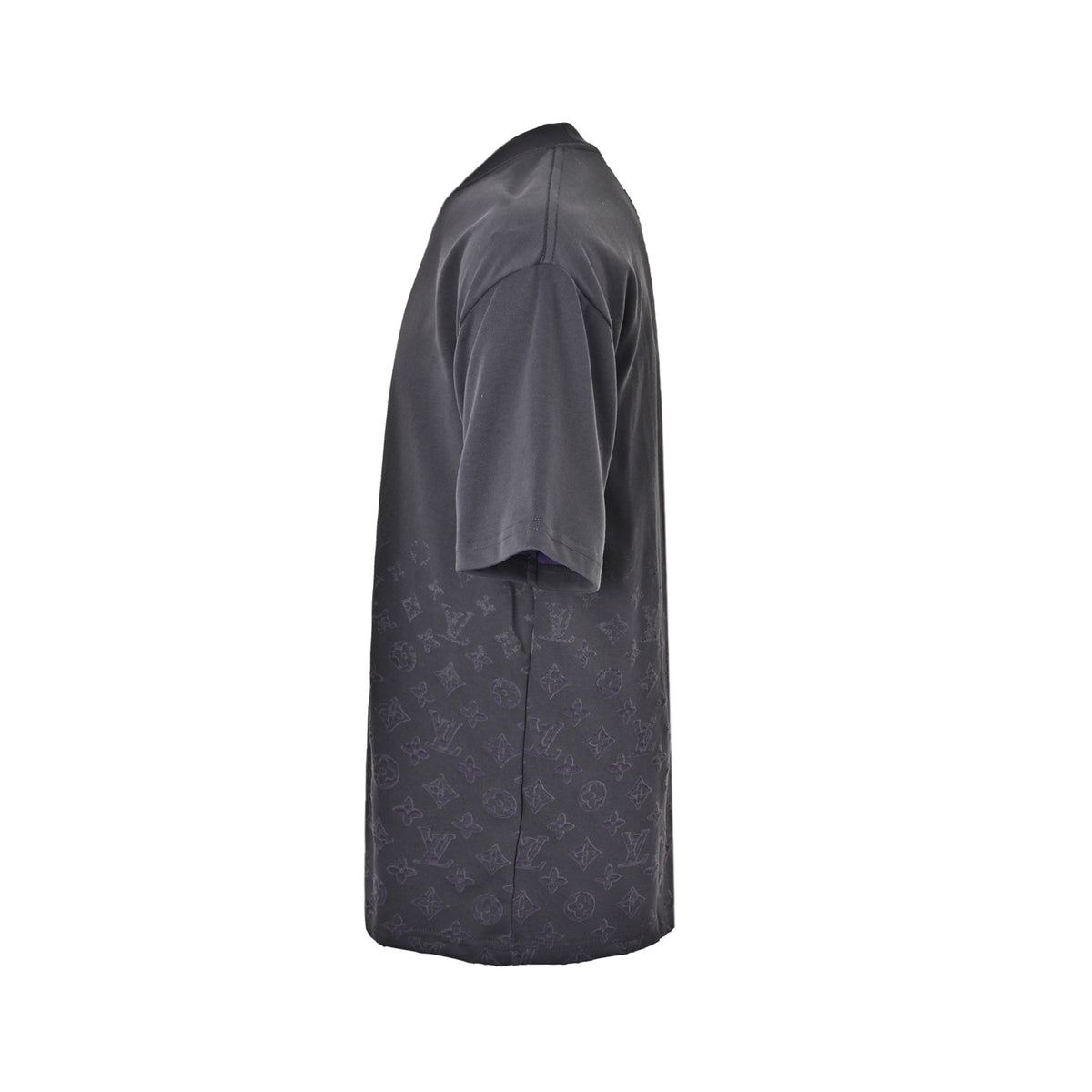 Louis Vuitton Gradient Monogram Print Short-Sleeve T-Shirt in Dark Grey