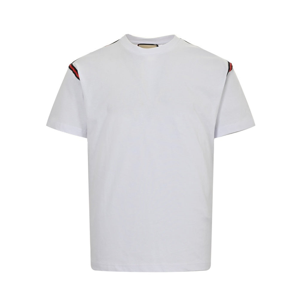 Gucci Shoulder Web Stripe Short-Sleeve T-Shirt in White
