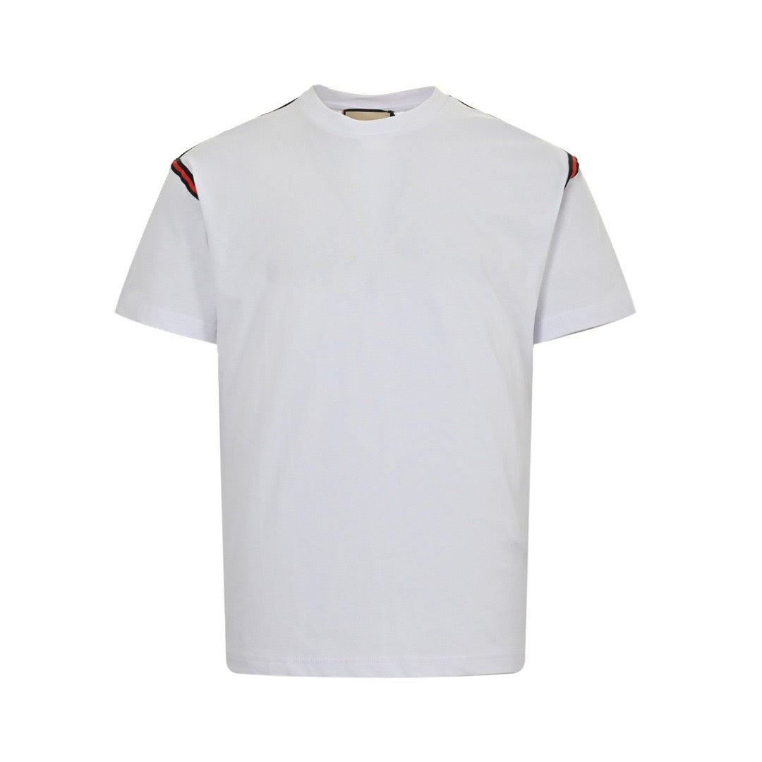 Gucci Shoulder Web Stripe Short-Sleeve T-Shirt in White