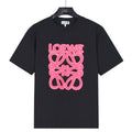 Loewe Pink Anagram Logo Short-Sleeve T-Shirt in Black