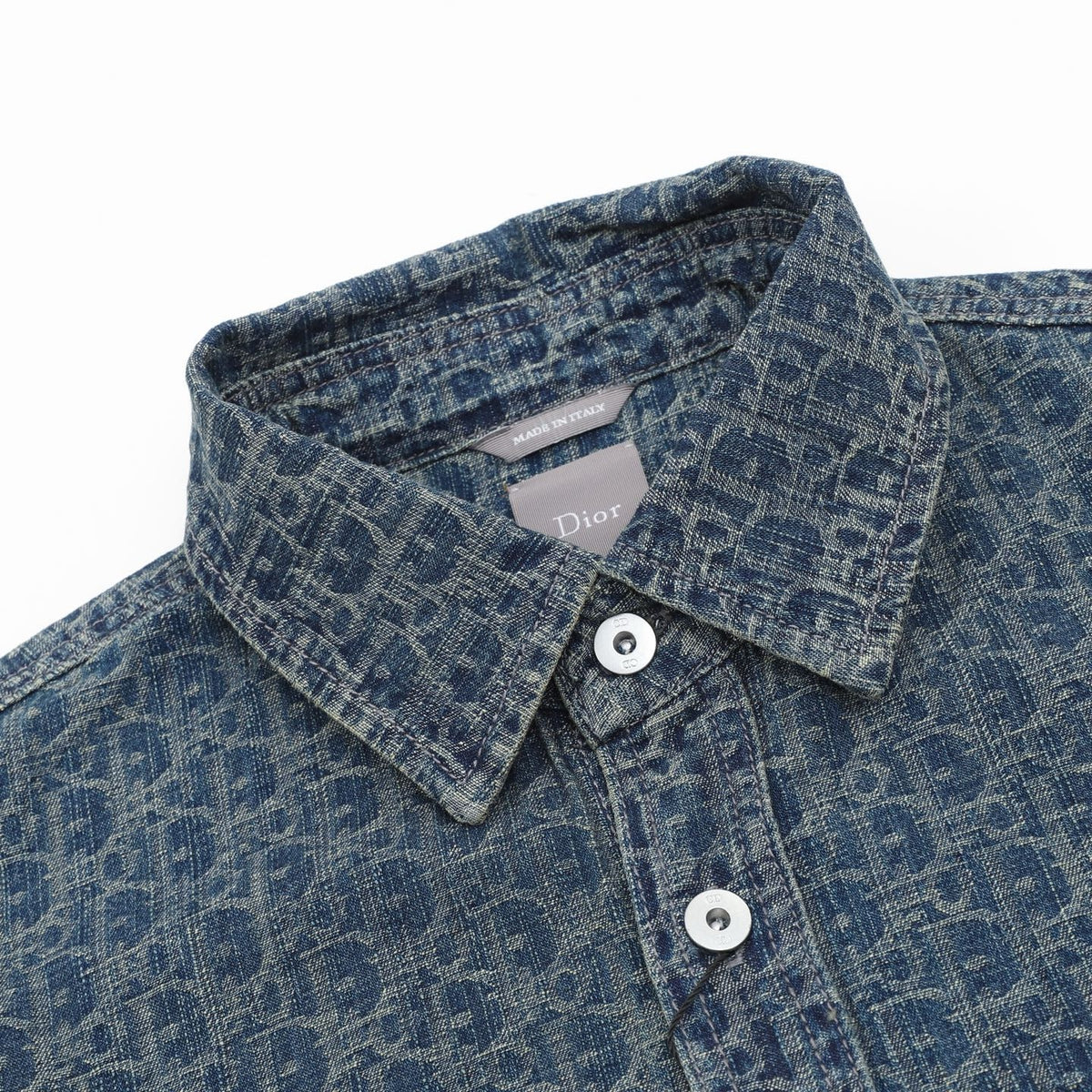 Dior Women's / Men's Oblique Jacquard Denim Shirt in Blue