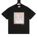 Gucci Men's Black Cat Print Short-Sleeve T-Shirt