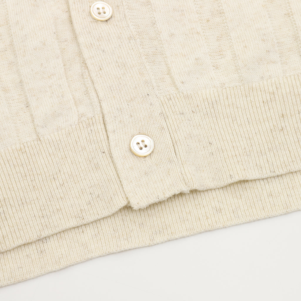 Brunello Cucinelli Two-Tone Vertical Stripe Rib Knit Short-Sleeve Cardigan