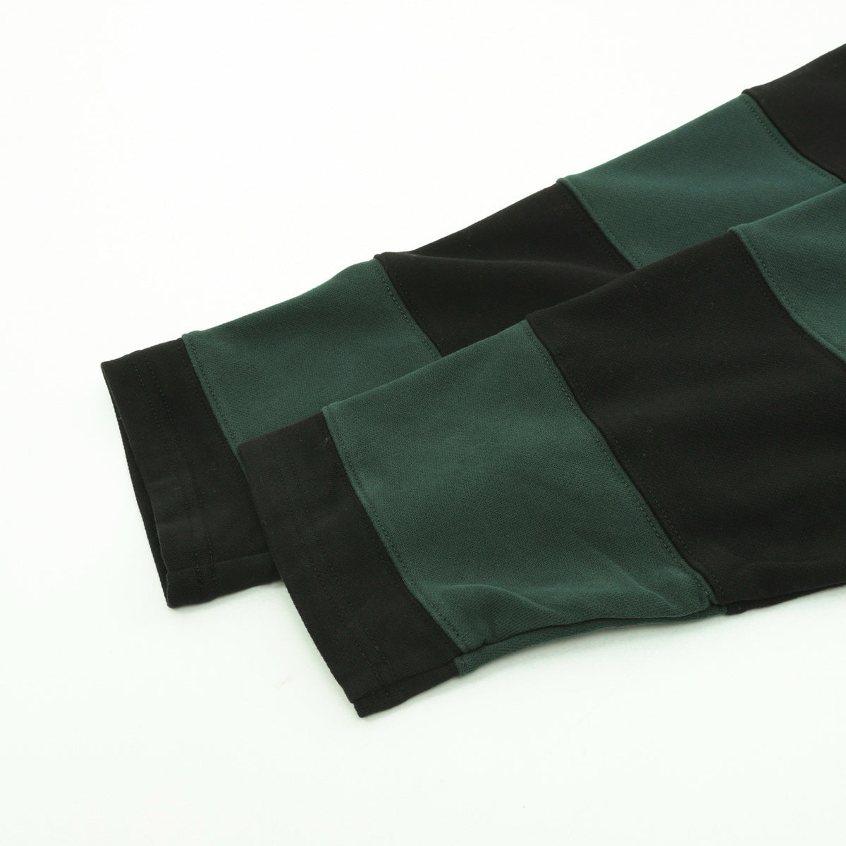 Acne Studios Women's Men's Green and Black Striped Long-Sleeve Polo with Faux Leather Collar
