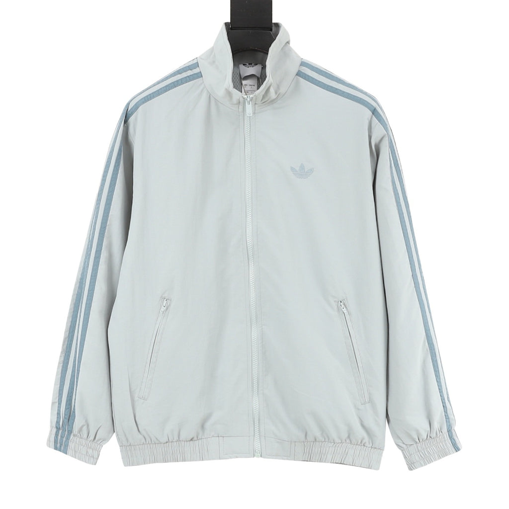 Adidas Originals Adicolor Three-Stripe Track Jacket | Light Blue Retro Zip-Up Outerwear
