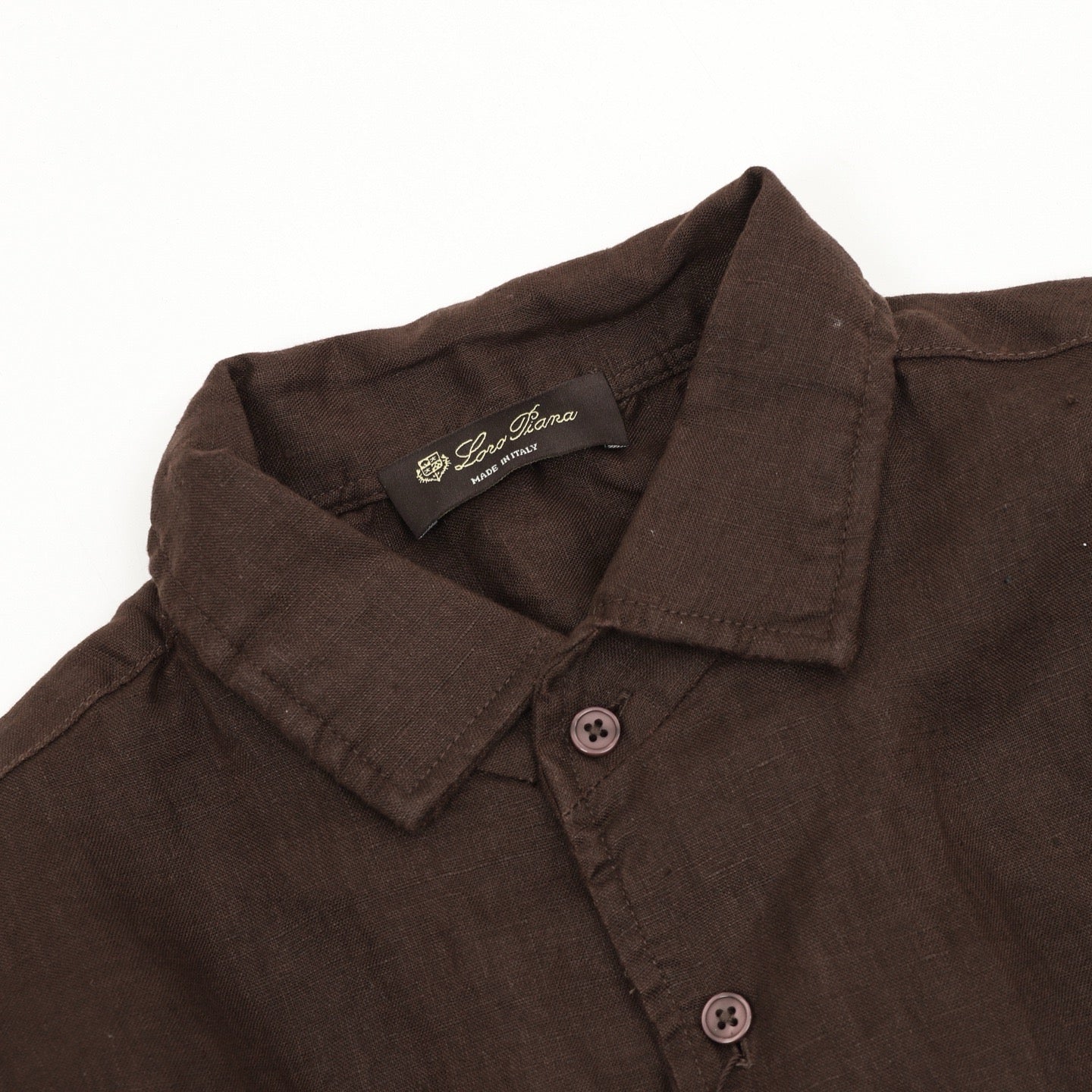 Loro Piana LP Linen Shirt | Dark Brown Breathable Luxury Long Sleeve