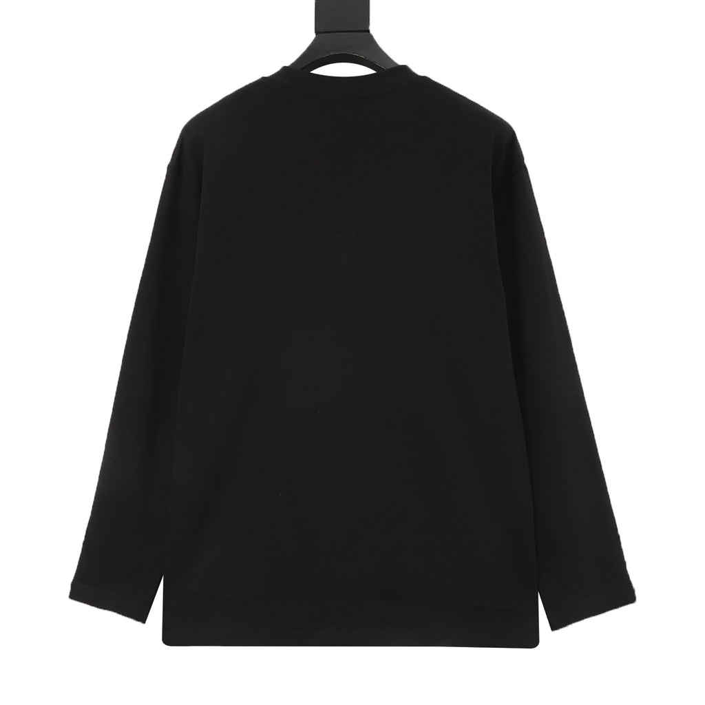 LOEWE Women's & Men's Black Floral Anagram Embroidered Long-Sleeve T-Shirt