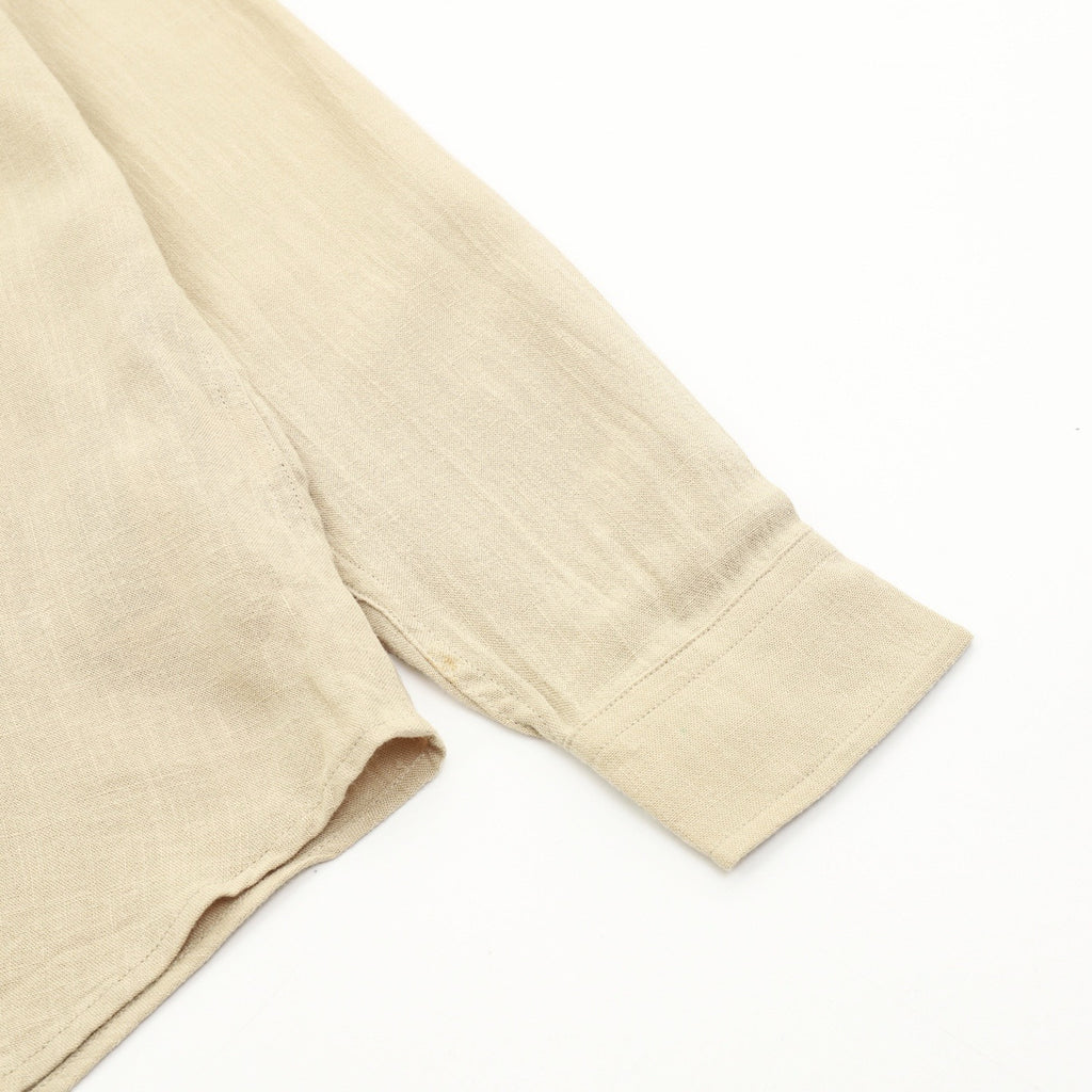 Ralph Lauren Women's Men's Beige Pony Logo Long-Sleeve Linen Shirt