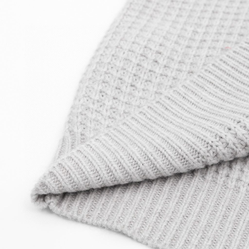CH Cashmere Cardigan with Leather-Trimmed Sleeves and Cross-Waffle Knit