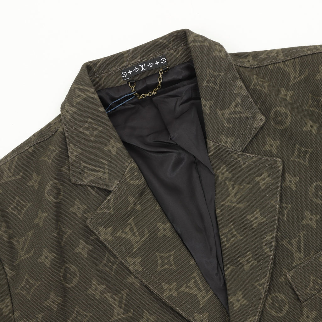 Louis Vuitton Women's & Men's Olive Monogram Three-Button Blazer